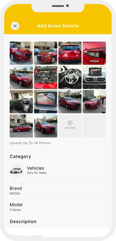 Nazzela listing details screen